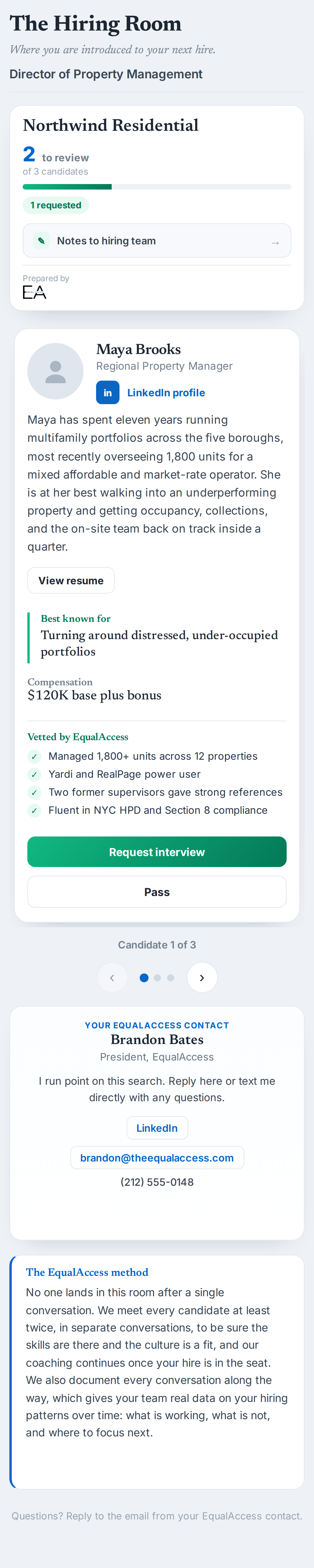 The Hiring Room open on a phone
